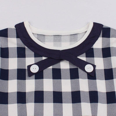 Vestido Vintage Xadrez De Algodão