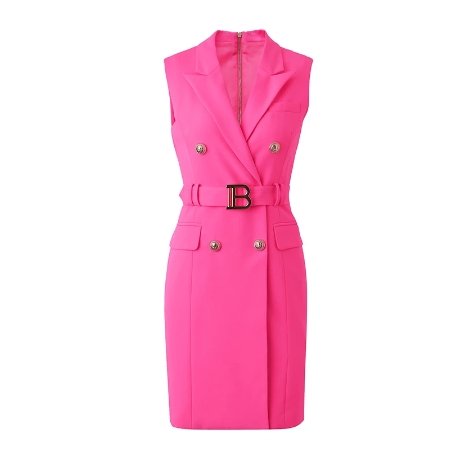 Vestido Lápis Vintage Anos 40 Fuschia