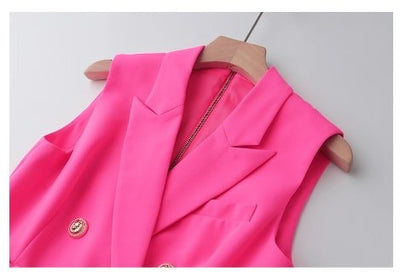 Vestido Lápis Vintage Anos 40 Fuschia