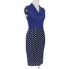 Vestido Lápis De Bolinhas Azul Vintage