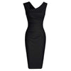 Lápis Vintage Elegante Vestido Preto