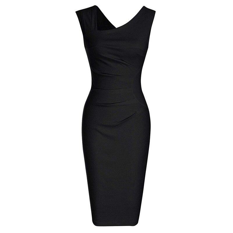 Lápis Vintage Elegante Vestido Preto