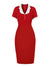 Vestido Chique Lápis Vintage Vermelho