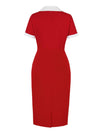 Vestido Chique Lápis Vintage Vermelho