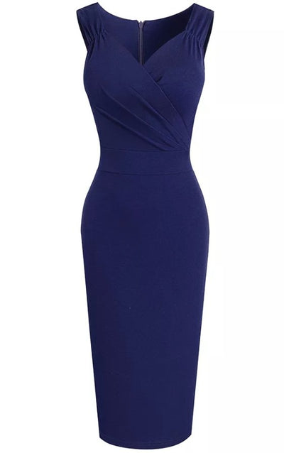 Vestido Vintage Lápis Marinha
