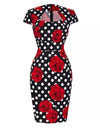 Vestido Preto Vintage Lápis De Bolinhas
