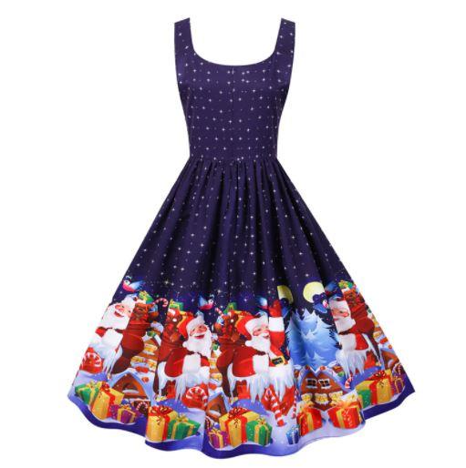 Vestido De Natal Vintage Marinha
