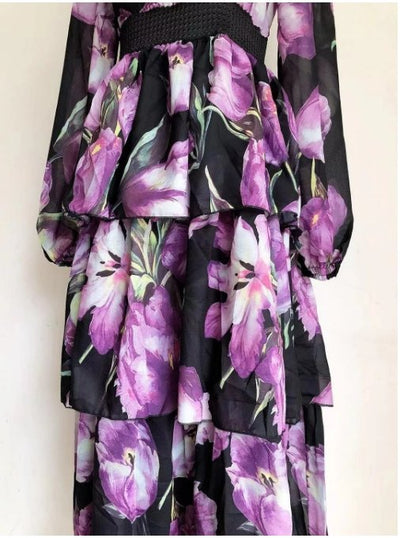 Vestido Vintage Roxo De Qualidade