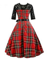 Vestido Vintage De Renda Xadrez