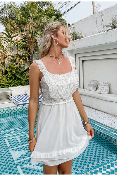 Vestido Retrô Branco De Renda