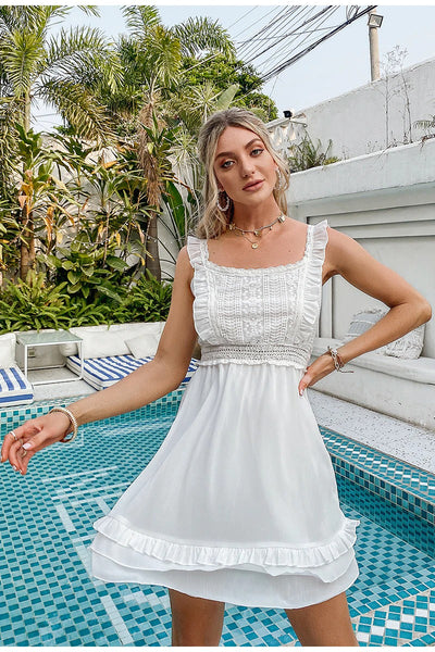 Vestido Retrô Branco De Renda