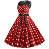 Vestido Vintage De Renda De Bolinhas Vermelhas