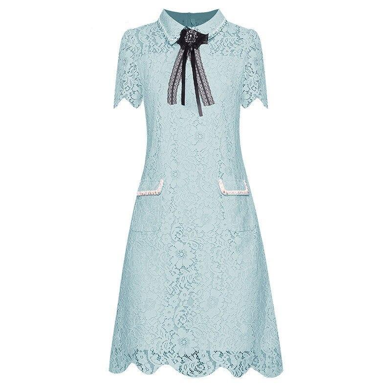 Vestido Vintage De Renda Turquesa