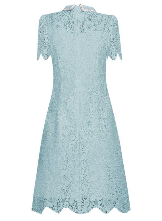 Vestido Vintage De Renda Turquesa