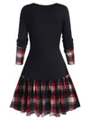 Vestido Preto Escocês Vintage