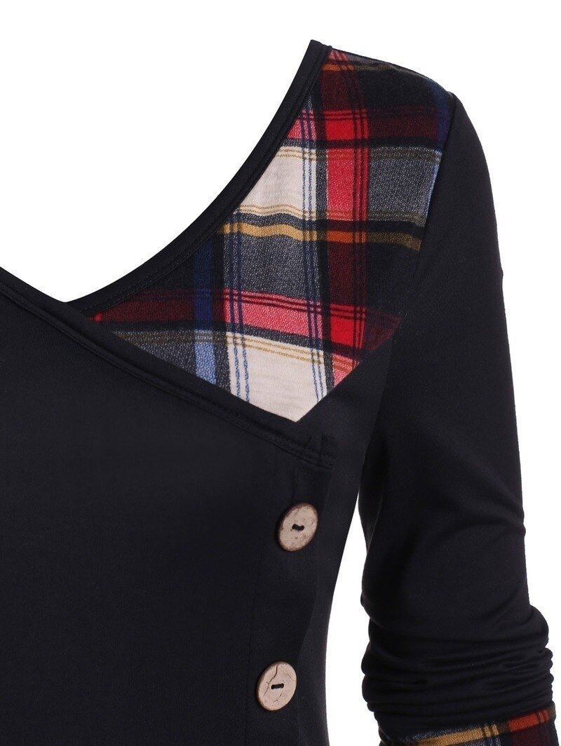 Vestido Preto Escocês Vintage