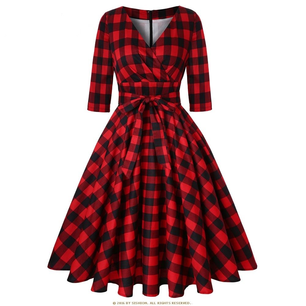 Vestido Vintage Vermelho Da Escócia