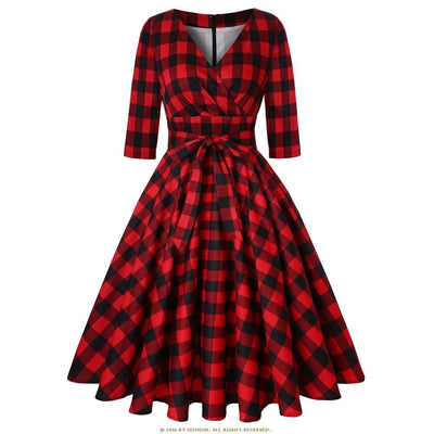 Vestido Vintage Vermelho Da Escócia