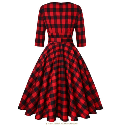 Vestido Vintage Vermelho Da Escócia