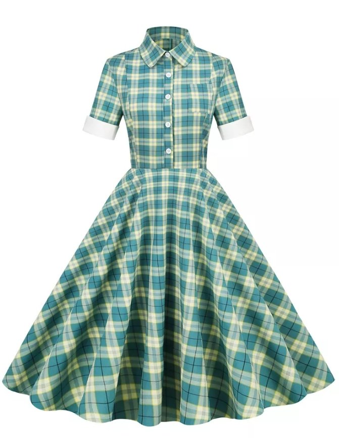 Escócia Vintage Vestido Verde