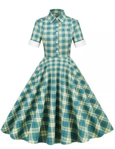 Escócia Vintage Vestido Verde