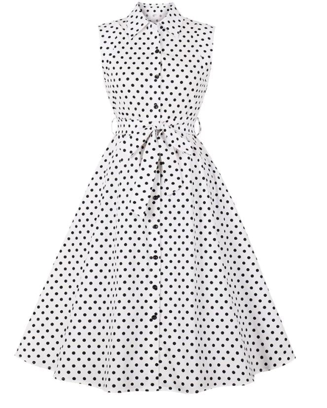 Vestido Vintage Preto E Branco Feminino