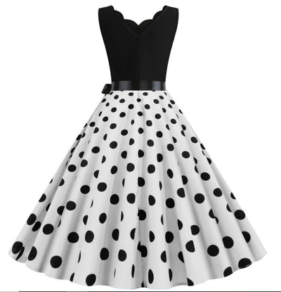 Vestido Vintage Preto E Branco Feminino