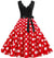 Vestido Vintage Feminino De Bolinhas Vermelhas