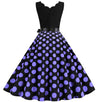 Vestido Feminino Vintage De Bolinhas Roxas