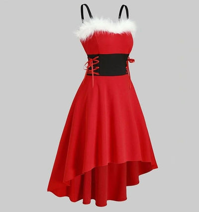 Vestido Vintage De Pele Vermelha