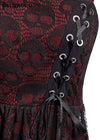 Vestido Vintage Gótico Cor De Vinho