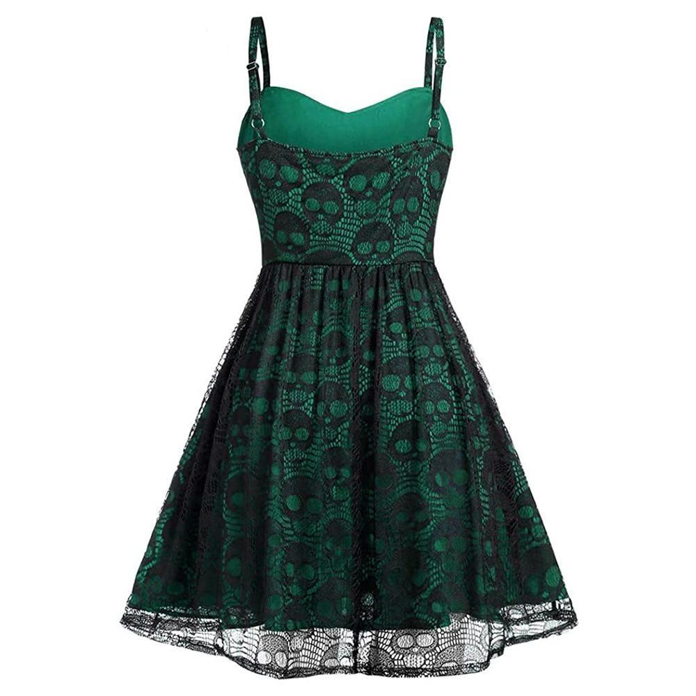 Vestido Gótico Vintage Verde