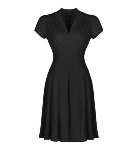 Vestido Vintage Preto Plus Size Anos 50