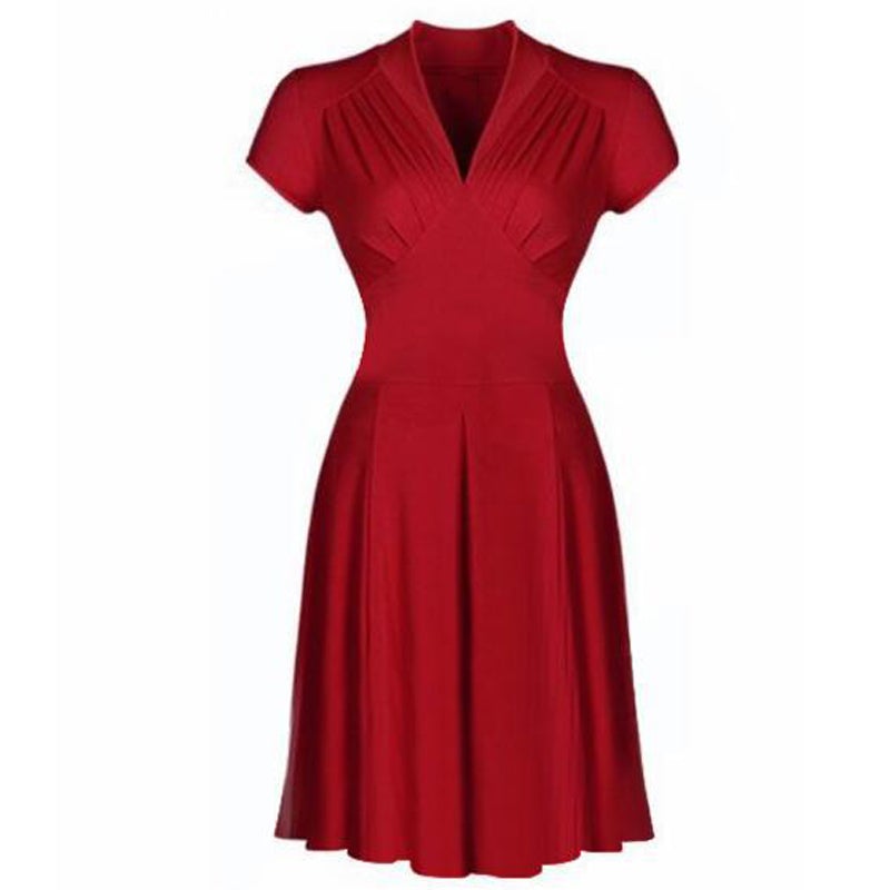 Vestido Vintage Vermelho Plus Size Anos 50