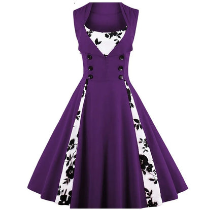 Vestido Vintage Plus Size Roxo Anos 60