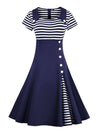 Vestido Vintage Plus Size Anos 1950 Azul