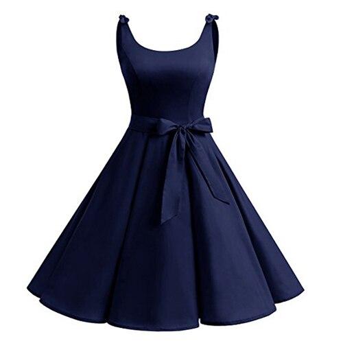 Vestido Vintage Plus Size Azul Sólido