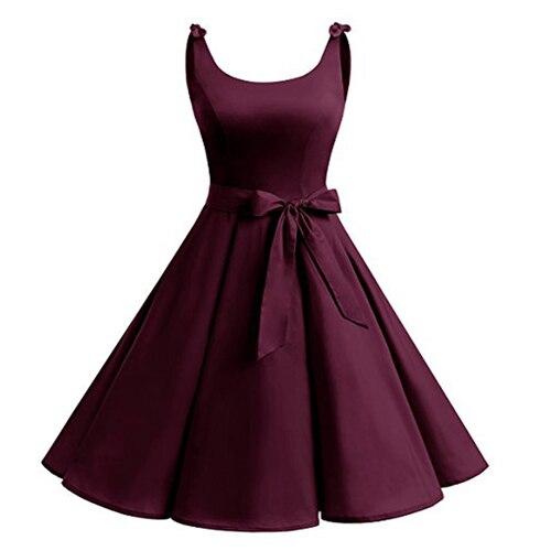 Vestido Vintage Plus Size Simples Bordeaux