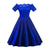 Vestido Vintage Plus Size Bordado Azul