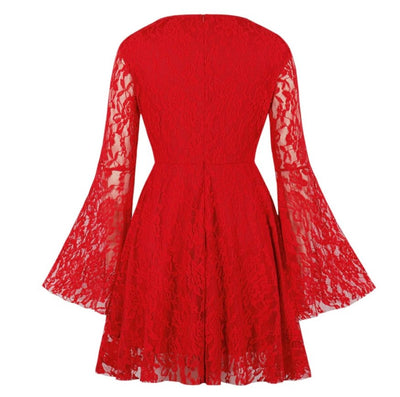 Vestido Vintage Plus Size Bordado Vermelho