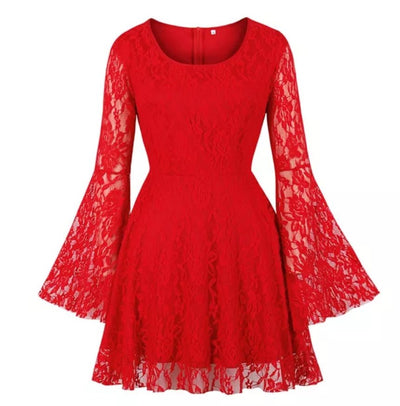 Vestido Vintage Plus Size Bordado Vermelho