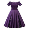 Vestido Vintage Plus Size Bordado Roxo