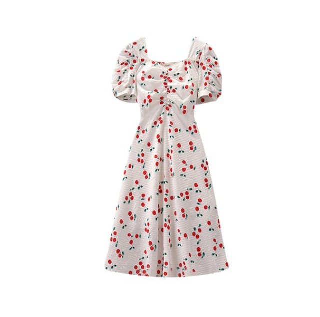 Cherries Plus Size Vintage Vestido Branco