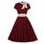 Vestido Vintage Chique Tamanho Grande Bordô