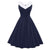 Vestido Vintage Tamanho Grande Gola Chique Azul Marinho