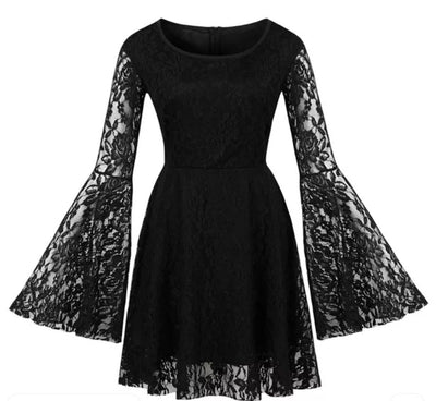 Vestido Vintage Plus Size De Renda Preta