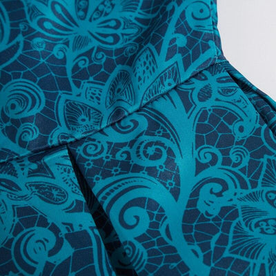 Vestido Vintage De Renda Rockabilly Azul Tamanho Grande