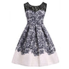 Vestido Vintage De Renda Rockabilly Cinza Tamanho Grande