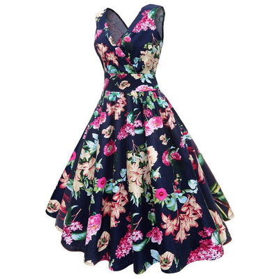 Vestido Vintage Floral Plus Size