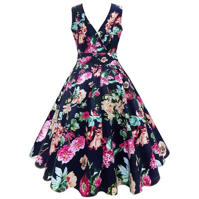 Vestido Vintage Floral Plus Size